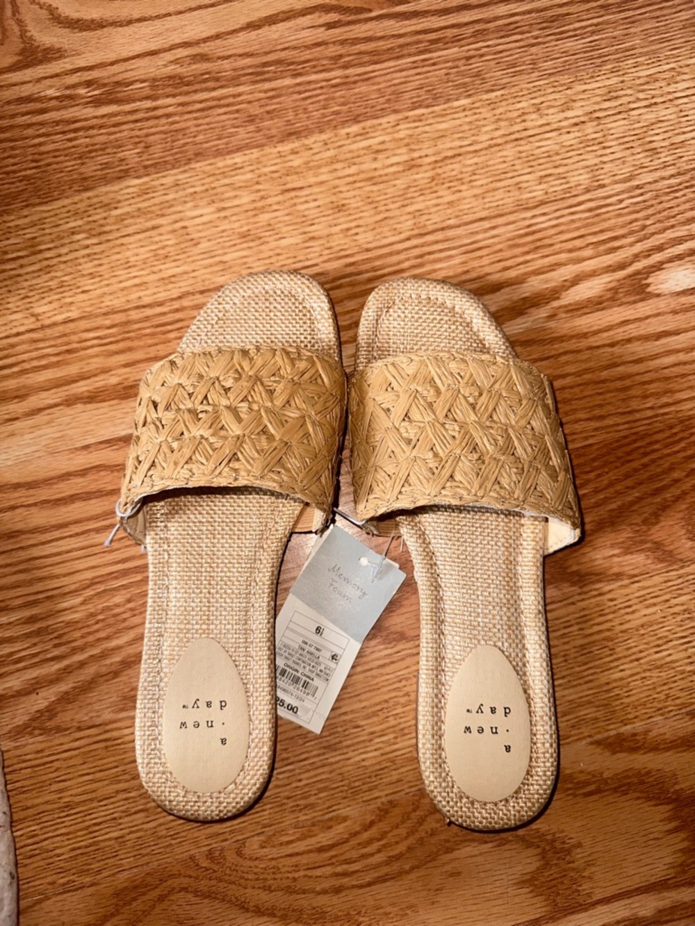 a new day Woven Slide Sandals in Tan